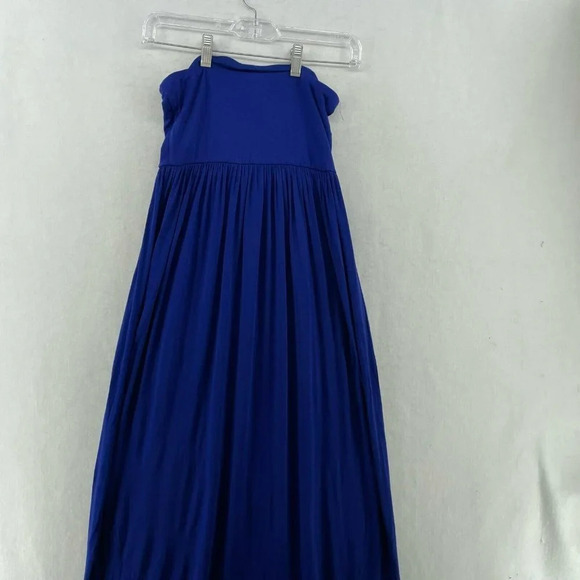 Forever 21 Maxi Dress Women's Sz Small Royal Blue Strapless Pleated Long - Picture 7 of 10